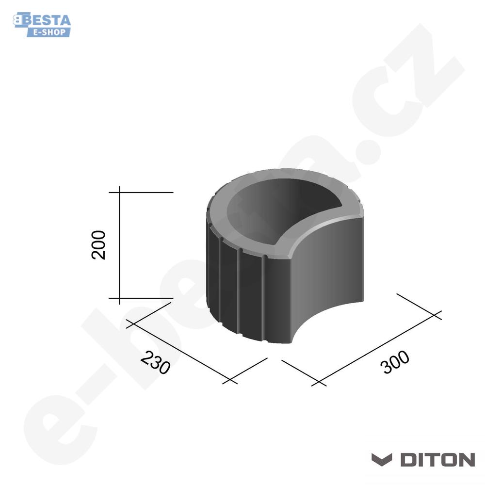 DITON - Svahová tvárnice DELTA - 300x230x200 mm - přírodní (C)