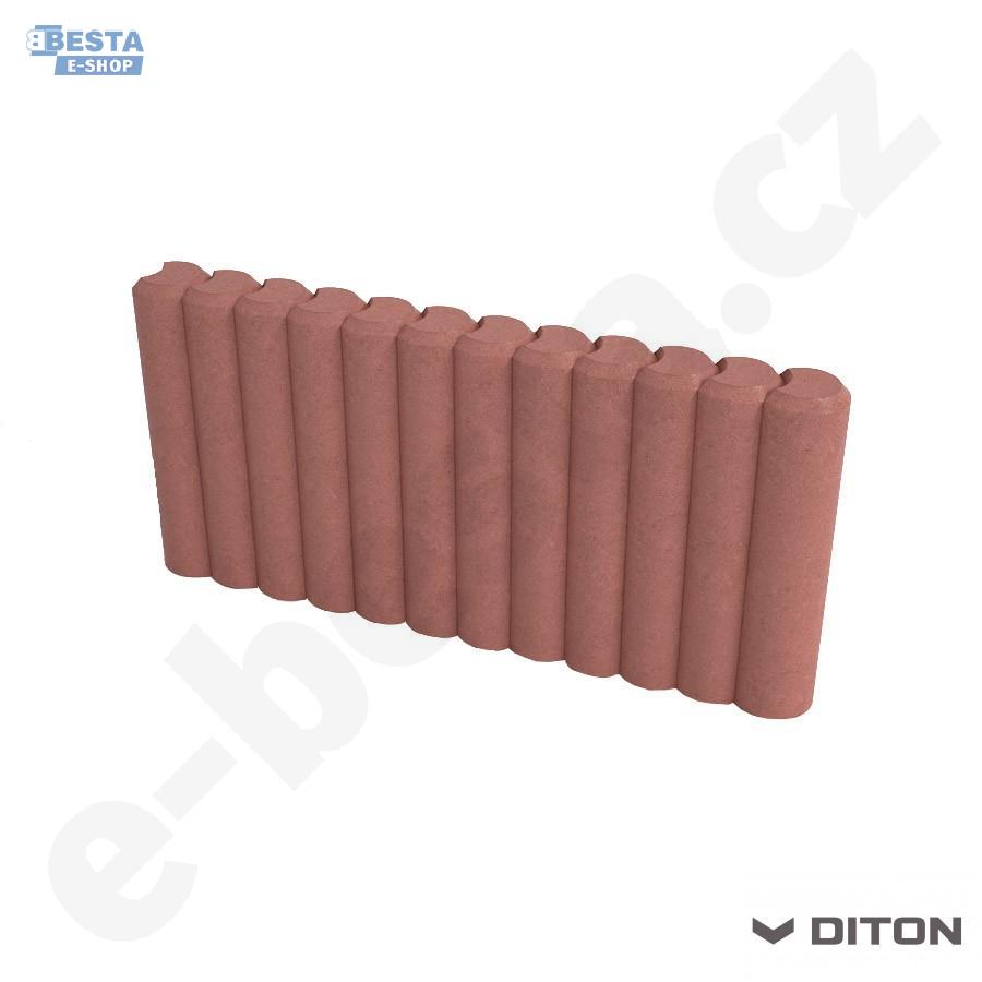 DITON - Obrubník palisádový 50x6x25 cm - červený (C)