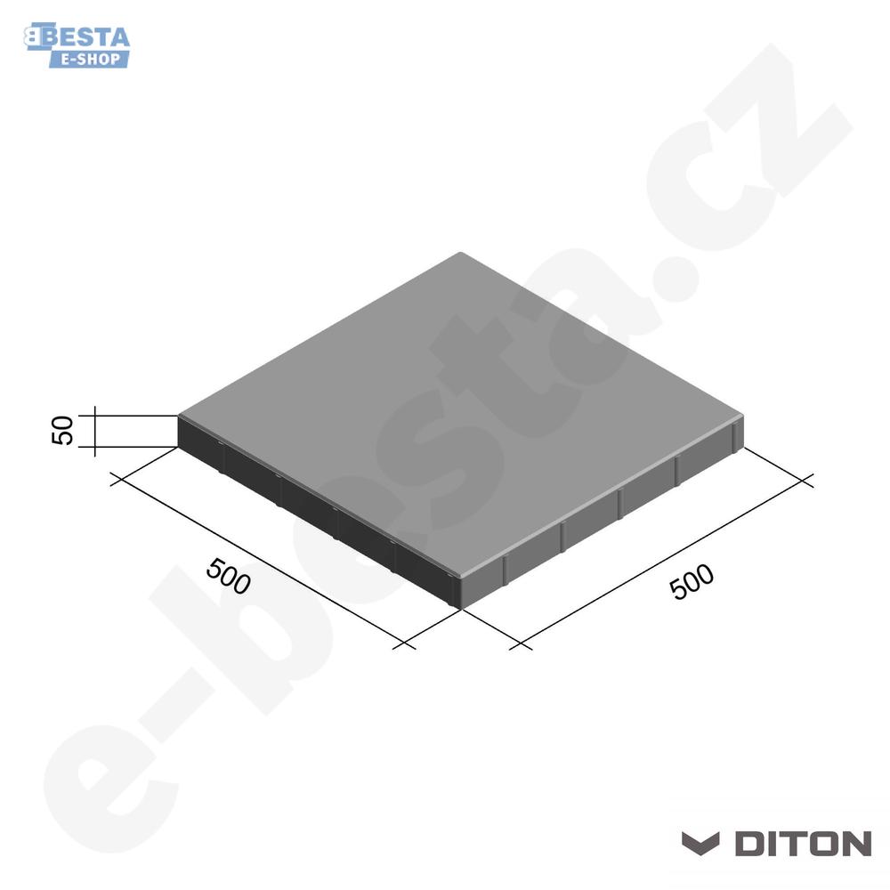 DITON - Dlažba plošná hladká PRAKTIK 50x50x5cm - přírodní (C)
