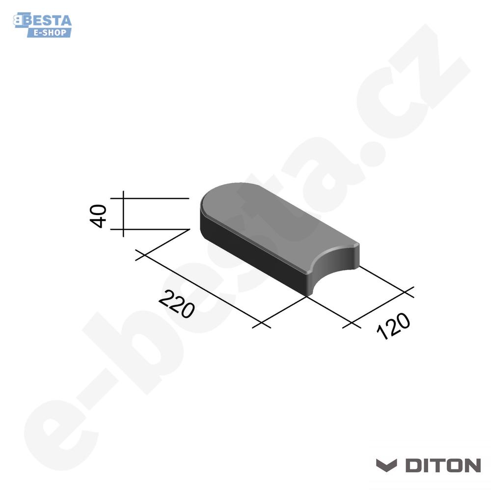 DITON - Přídlažba trávníkový lem 22x12x4cm - hnědý (C)