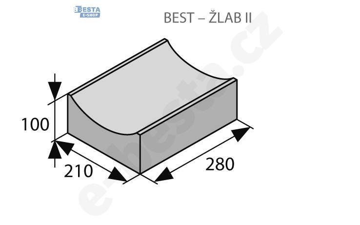 BEST-ŽLAB II přírodní - 28x21x7/10cm